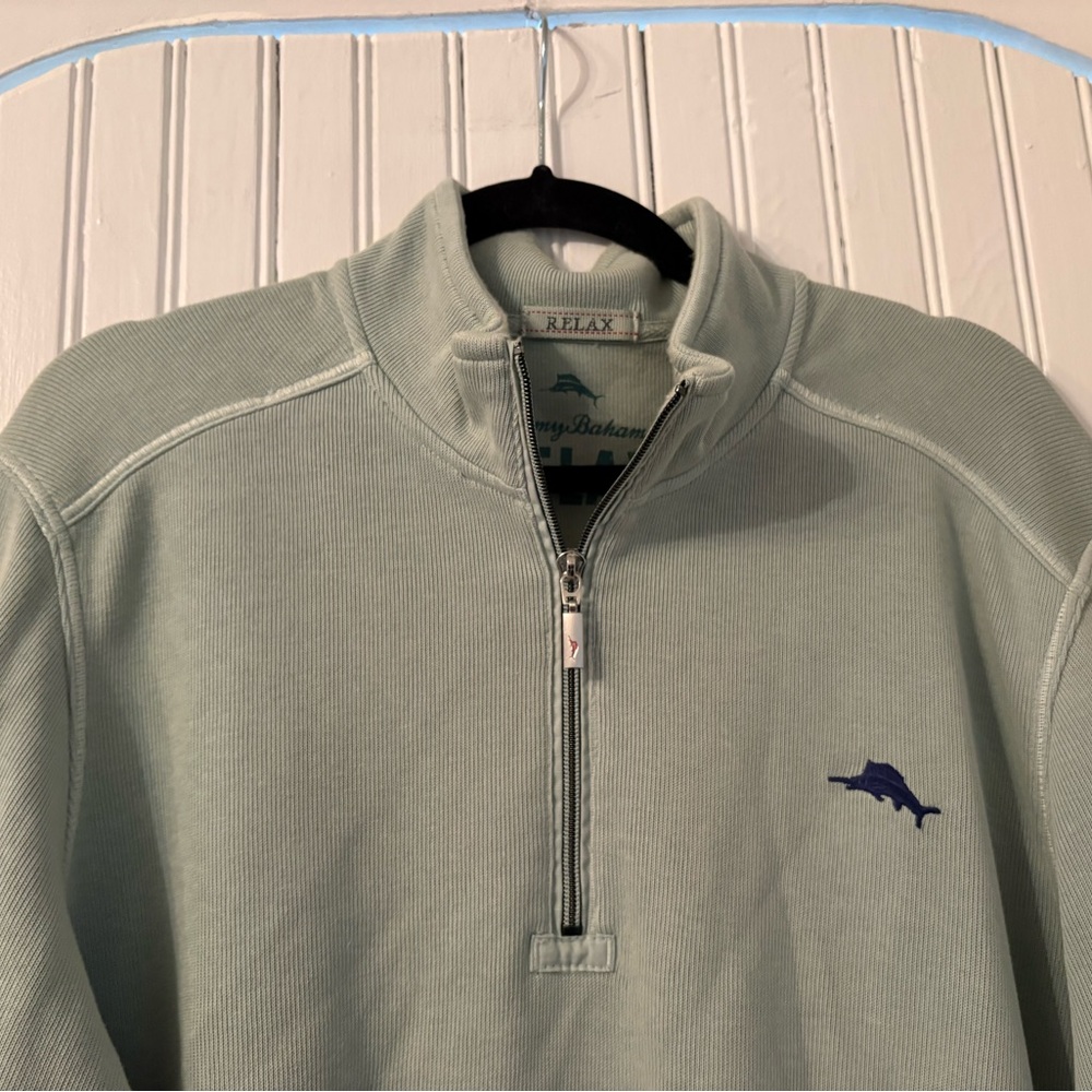 Tommy Bahama Sage Relax Quarter Zip Pullover Sweatshirt Size Mens Large - Picture 3 of 9